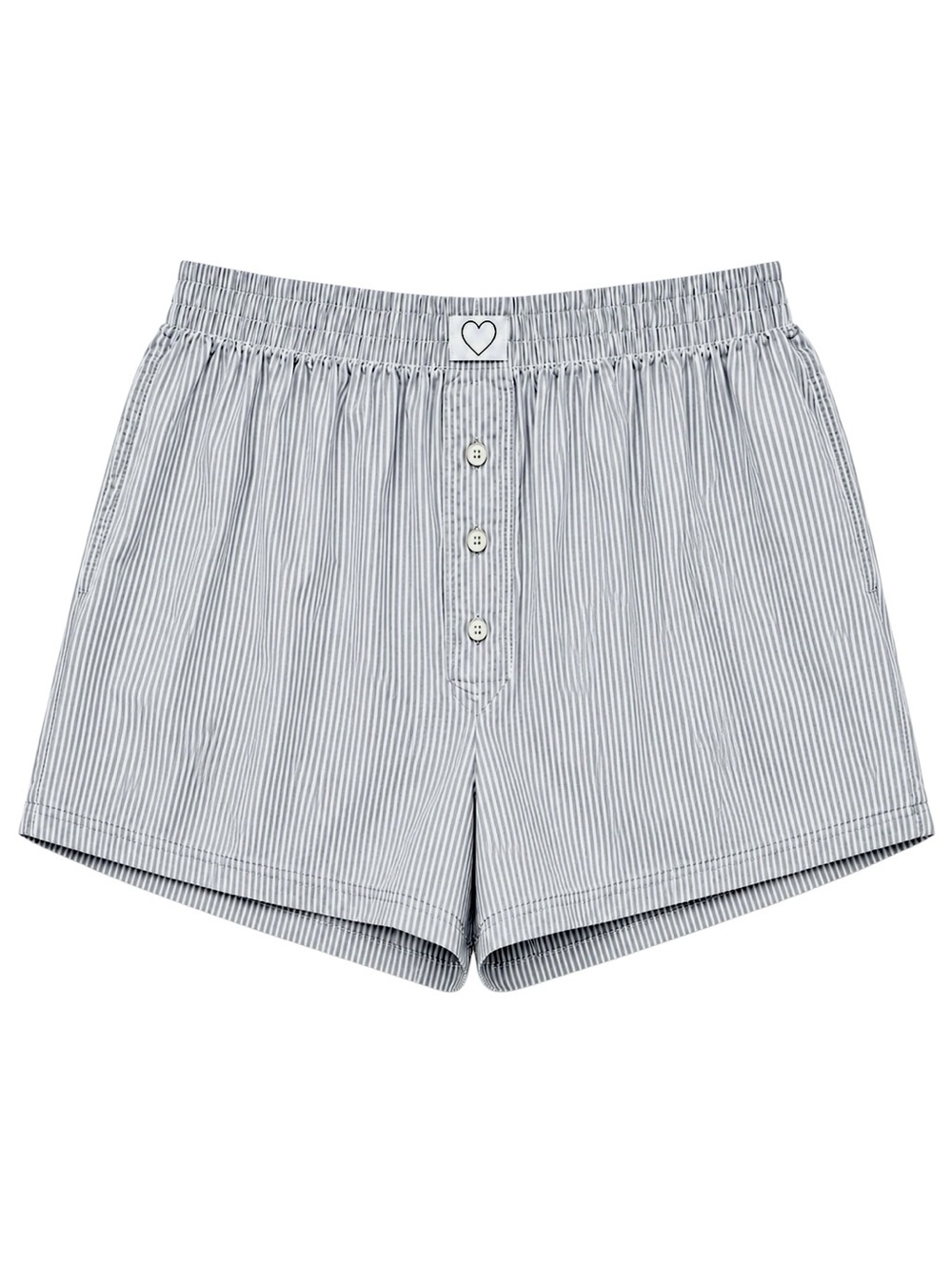 Urban Rebellious Gray White Pinstripe Boxer Shorts Lounge Sleep Shorts